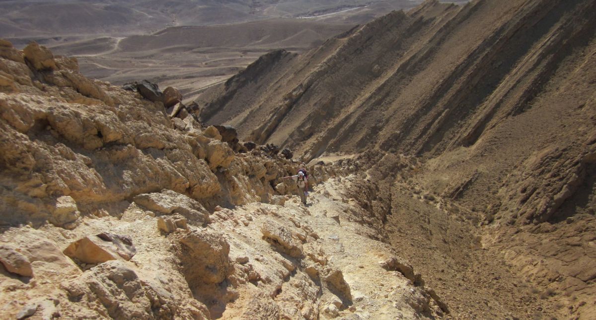 Don climbing the Great Snapir (big fin   הסנפיר הגדול )